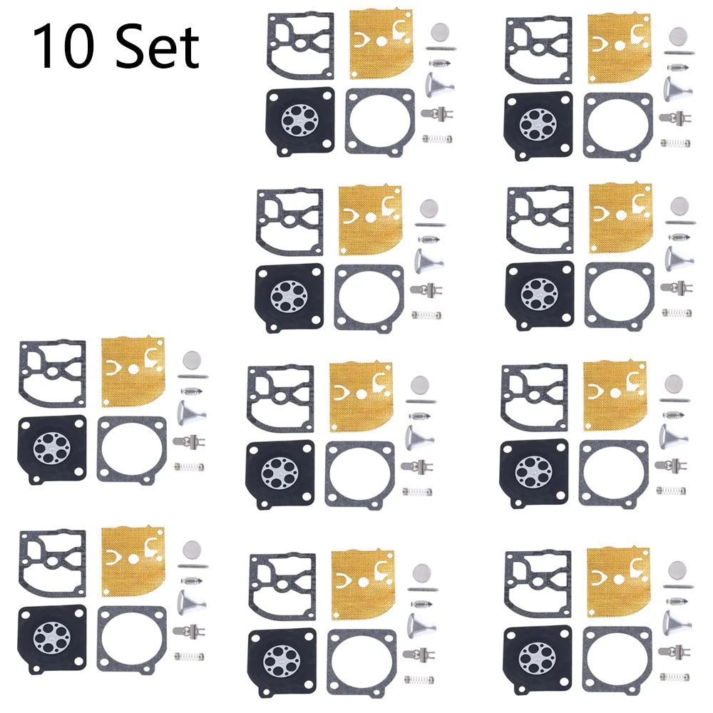 Set of 10 Carburetor Rebuild Kits for Zama RB-45 C1Q EL1/EL5/EL6/EL7/EL10/M43