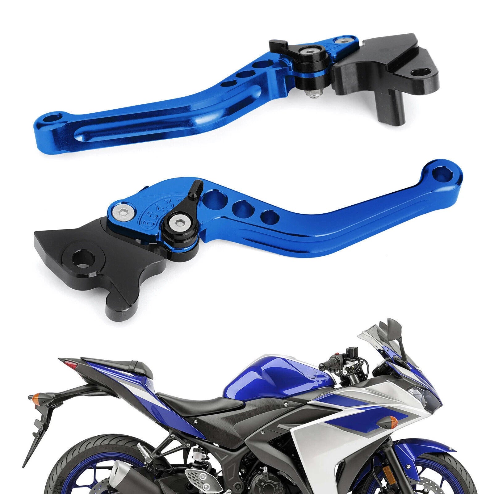 Set of 2 Brake Clutch Levers for Yamaha YZF-R15 (2008–2014) Blue T9