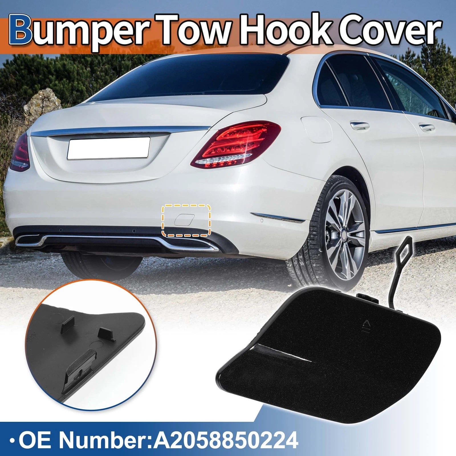 Rear Tow Hook Cover Replacement for Mercedes-Benz No.A205 (2014–2022)