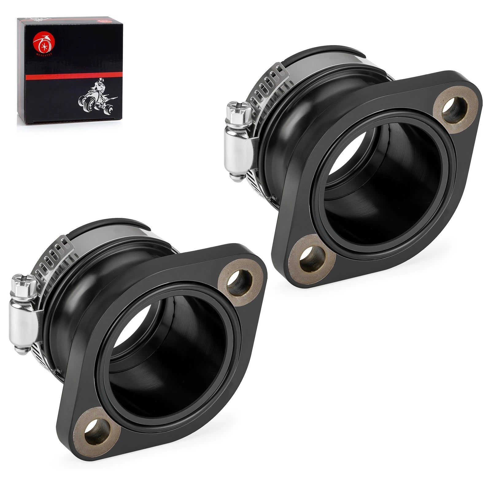 2 Carburetor Flange Intake Boot for Polaris (3082439, 3082537, 3083306, 3085044)