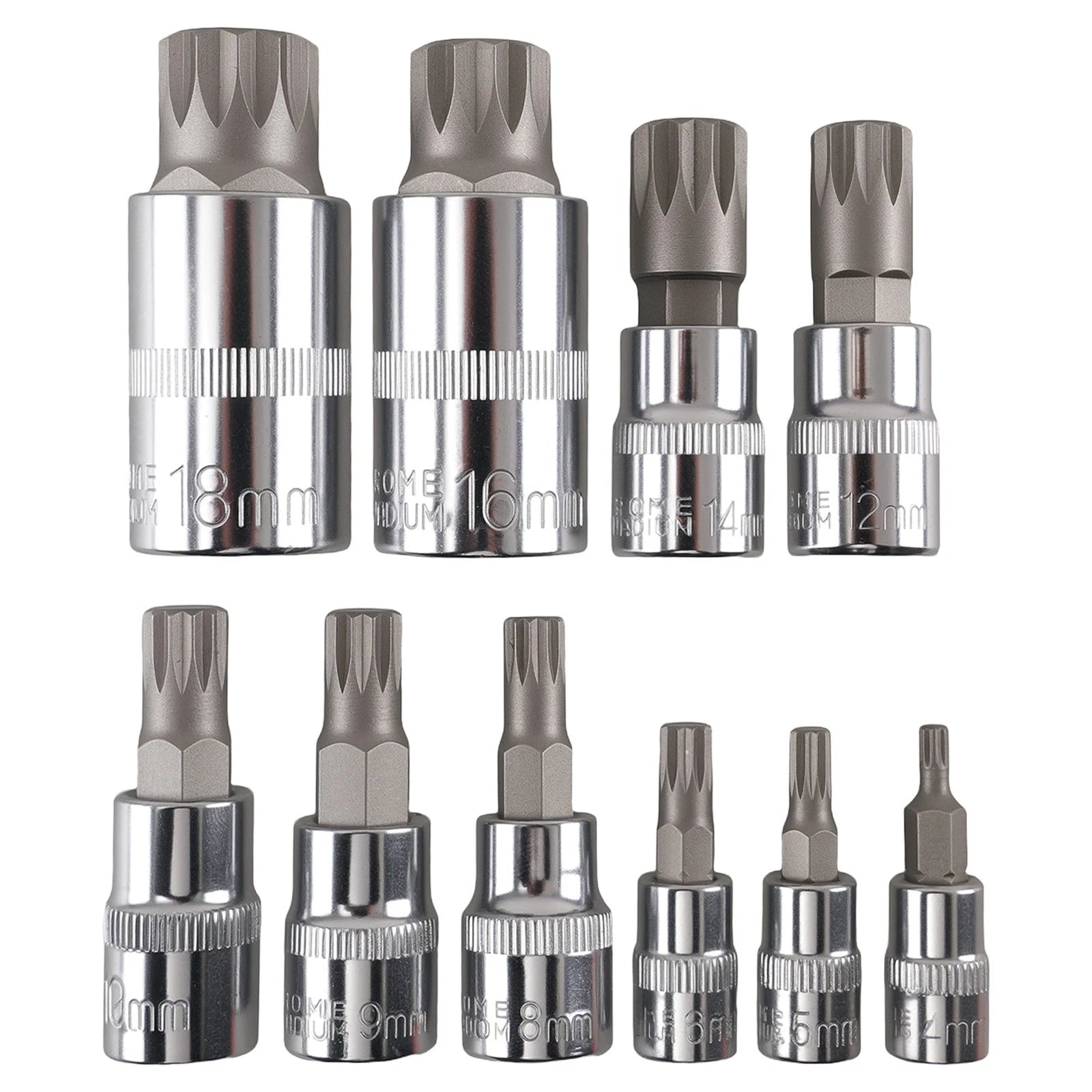 10PC Spline Socket Set for CRV (M4-M18)