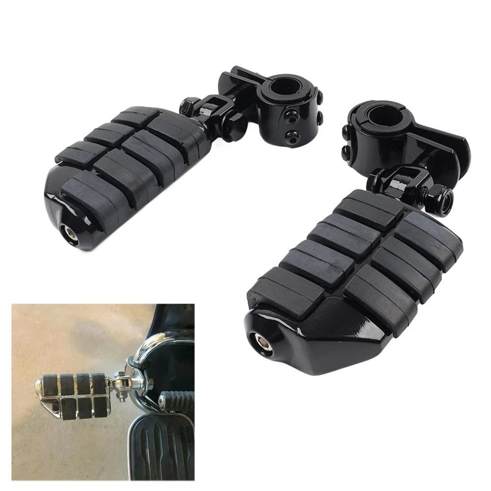 Universal Motorcycle Footpegs Highway Pegs for Harley Honda (Fit 1-1/4")