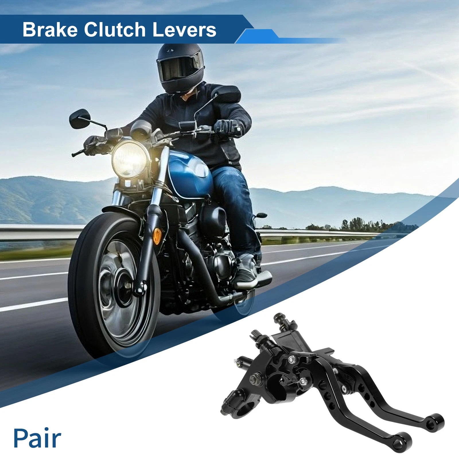 Adjustable Short Brake Clutch Levers for Honda (2010–2023) Solid Black