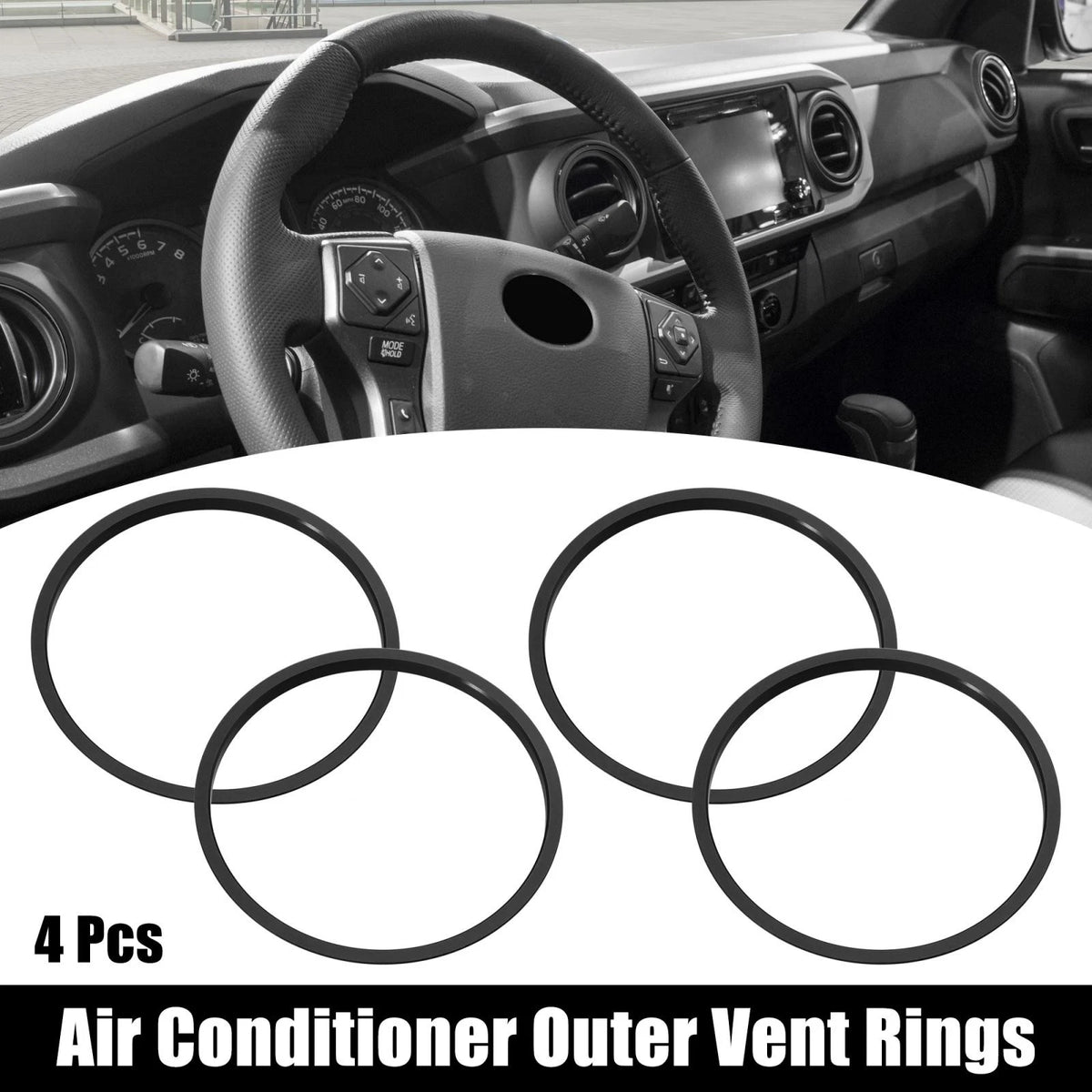 Car AC Outer Vent Rings Trim Covers Set for Toyota Tacoma (2016–2022)