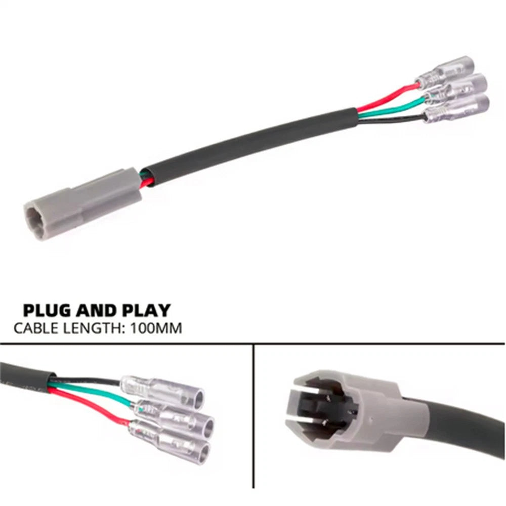 3Pin License Plate Light Cable Plug Wire Adapter for Yamaha Tenere 700 (2019–2026)