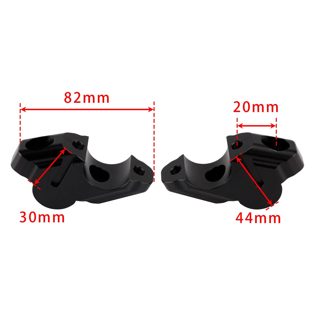 CNC Black Handlebar Risers Kit for Yamaha Tenere 700 T7 (2019–2025)