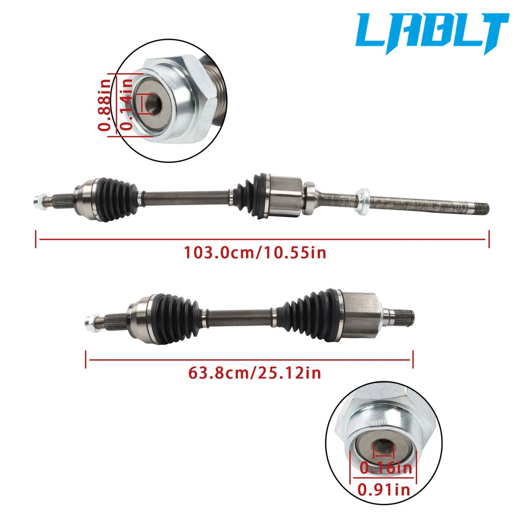 Front LH & RH CV Axle Assembly for Land Rover Range Rover Evoque (2012–2020)