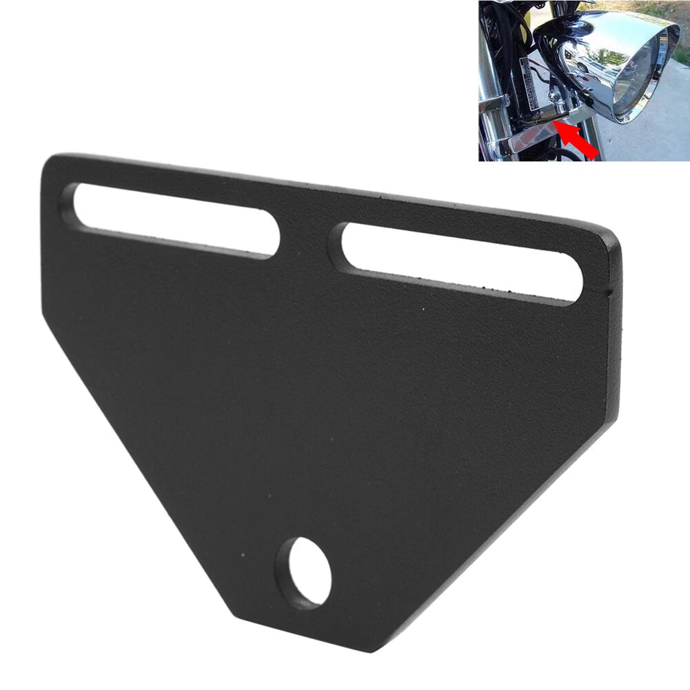 Headlight Bracket Adapter for Harley Cruiser Chopper Touring (Black)