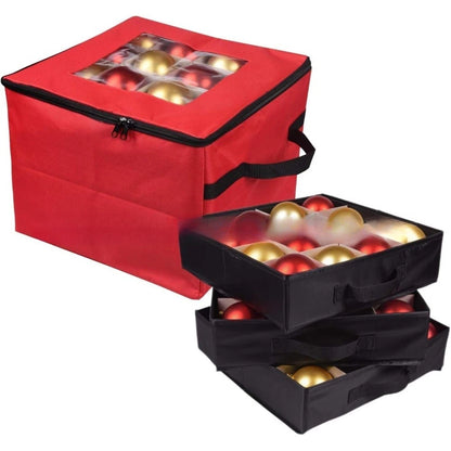 48-Ball Ornament Storage Box for Holiday Decorations