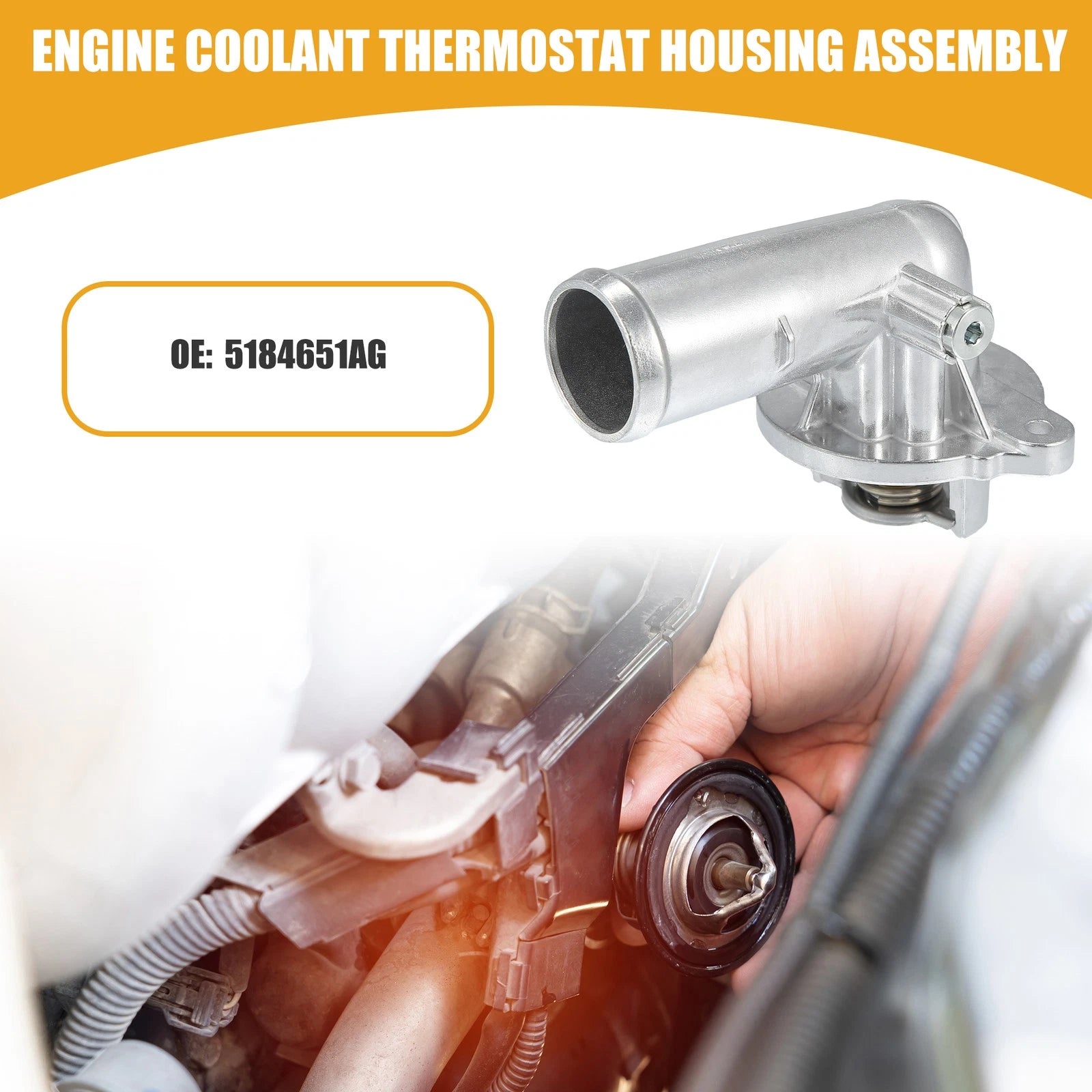 Coolant Thermostat Housing Assembly Replacement for Dodge Durango (2011–2015)