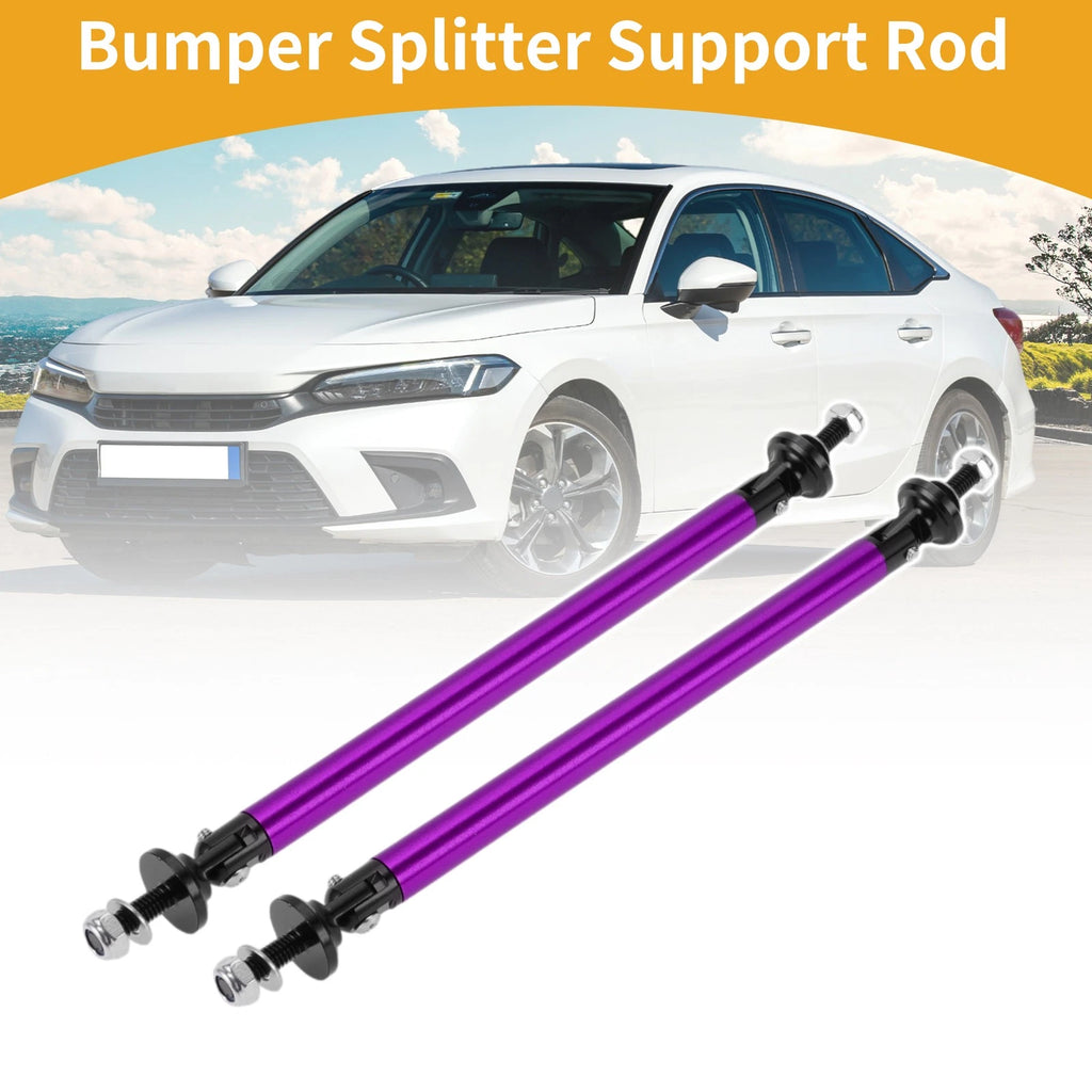 2X Adjustable Front Bumper Lip Splitter Strut Support Bars for Universal