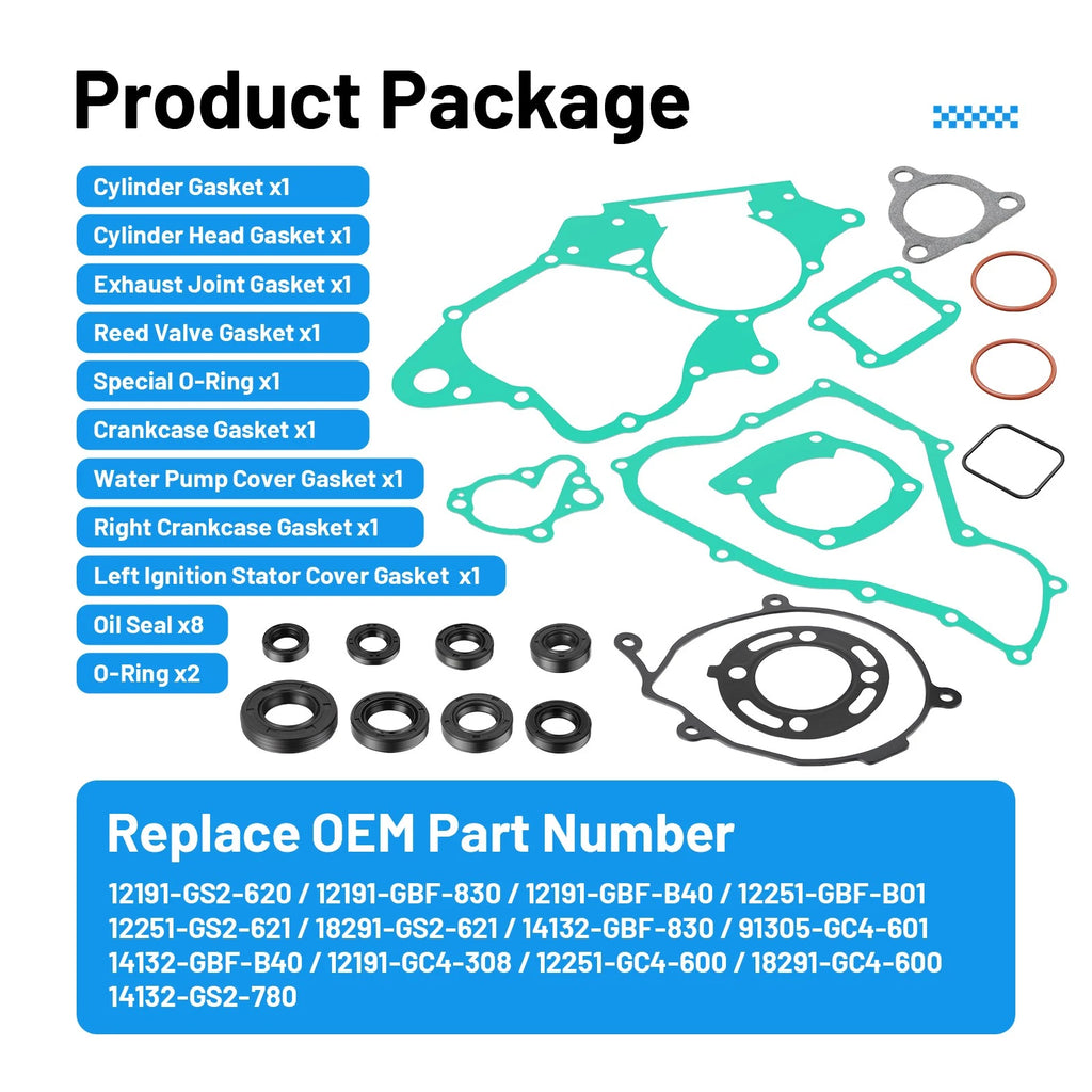 Complete Engine Gasket Oil Seal Kit for Honda CR80R CR80RB (1992–2002)