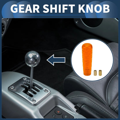 Set of 1 Gear Shifter Knob with 2 Adapters for Universal Fit (15cm)