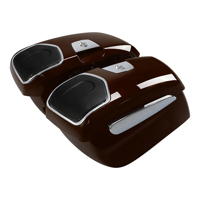 Saddlebag Speaker Cutouts Grill for Indian Chieftain (2019–2025) Dark Walnut