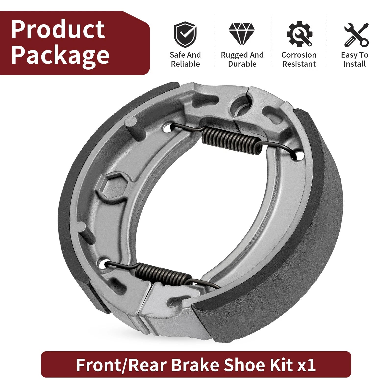 Set of 4 Front Brake Shoes for Yamaha Timberwolf 250 2x4 YFB250 (1992–1994)