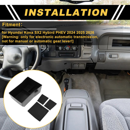 Center Console Armrest Organizer Tray for Hyundai Kona SX2 Hybrid PHEV (2024–2026)