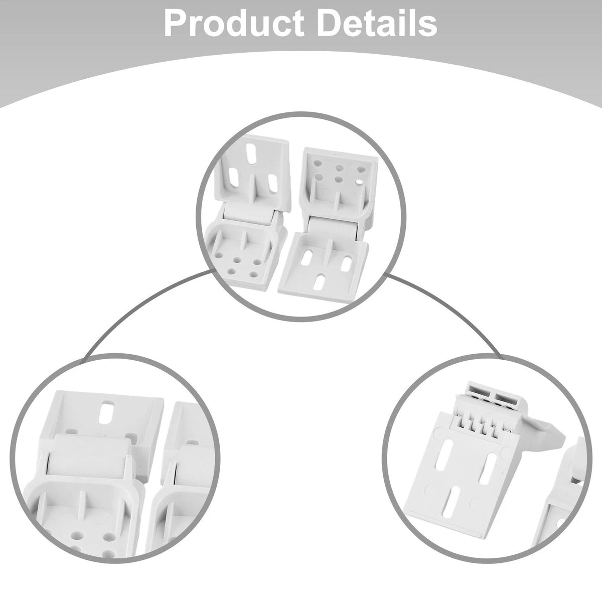 2X Plastic Hinges for Chest Freezers (Adjustable Opening Angle)