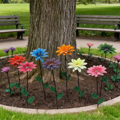 Metal Garden Flower Stake for Outdoor Indoor Rustic Decor