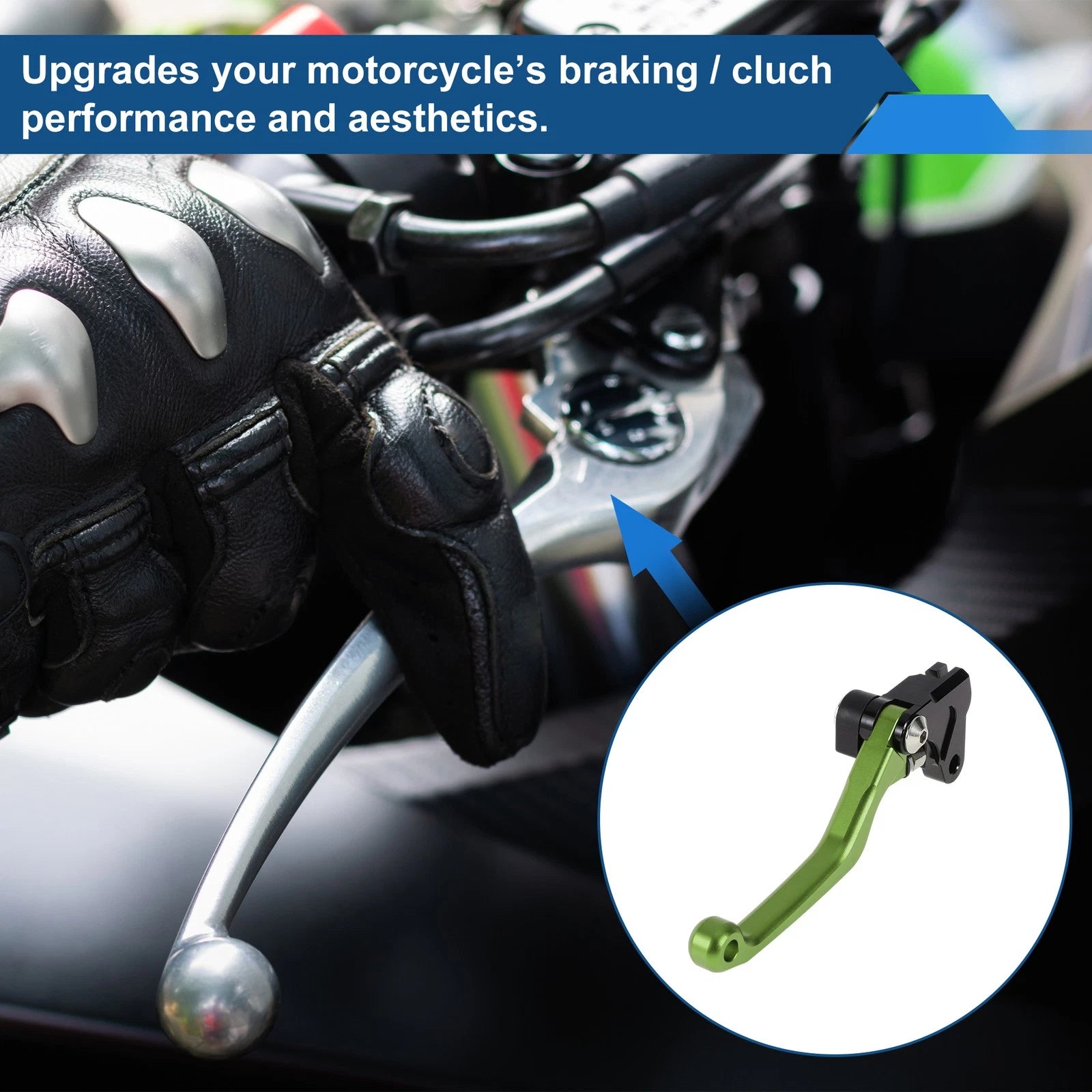 Short Brake Clutch Levers for Yamaha WR250F (2017–2022) Solid Green