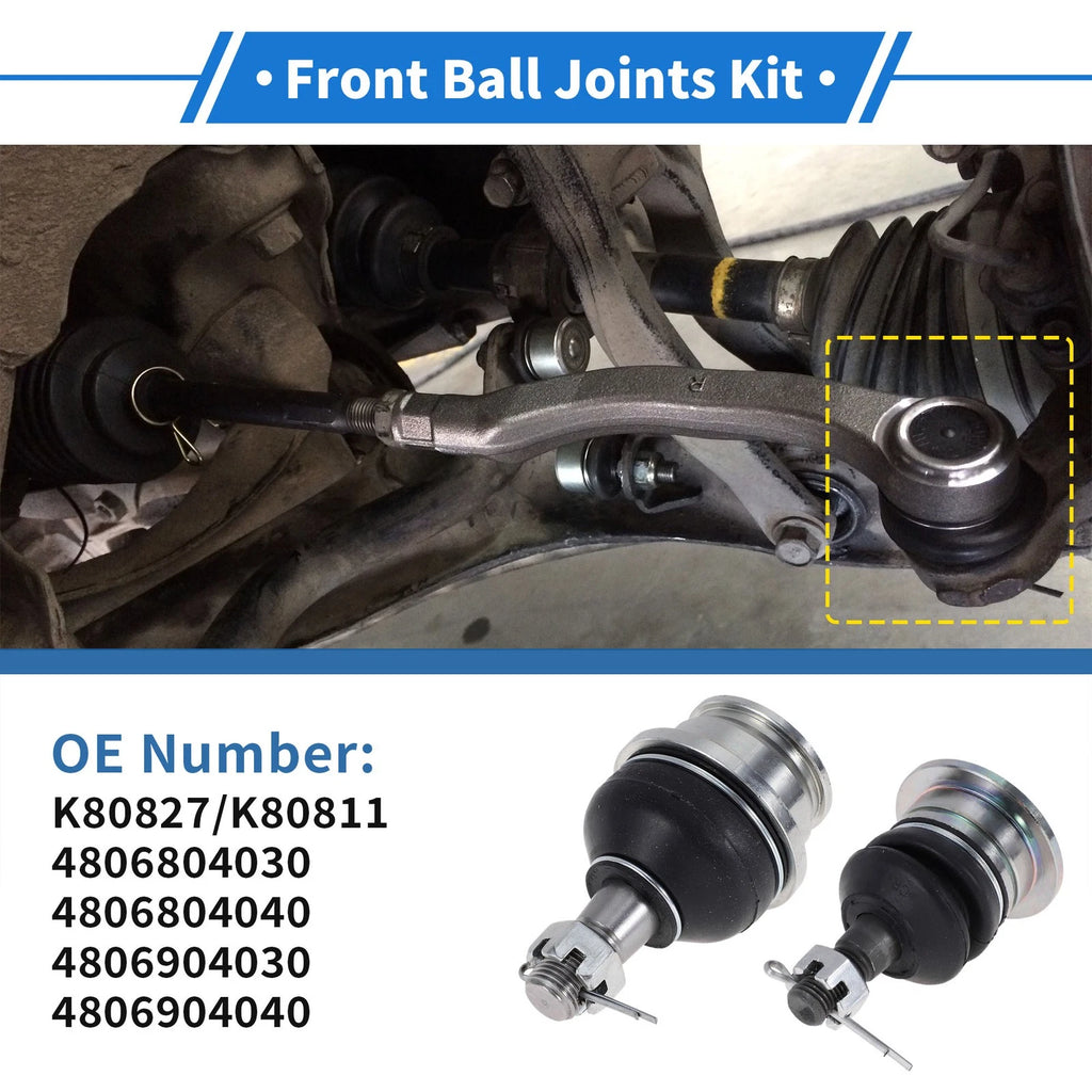 4 Pcs Front Upper and Lower Ball Joints Replacement for Toyota Tacoma (2005–2021)