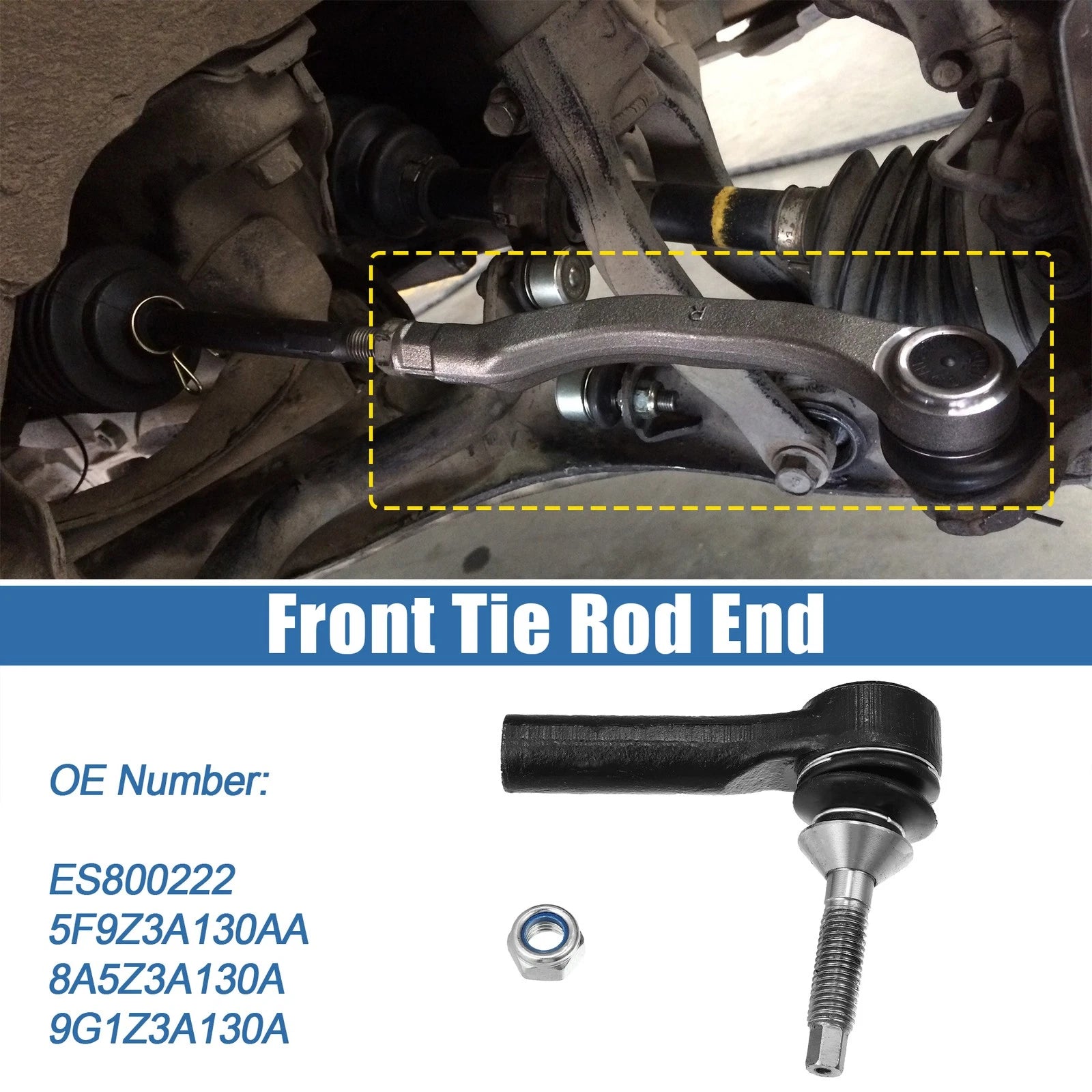 2X Front Tie Rod End for Ford (ES800222)