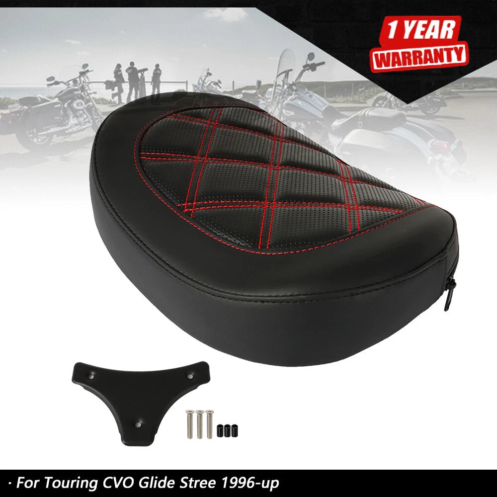 Passenger Backrest Pad with Red Stitching for Touring CVO Glide (1996–Up)