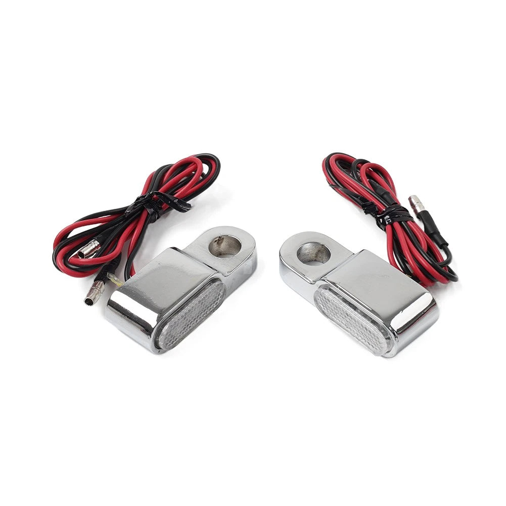2X Mini Motor Turn Signal Blinker Light Indicator for Universal Fit (Chrome)