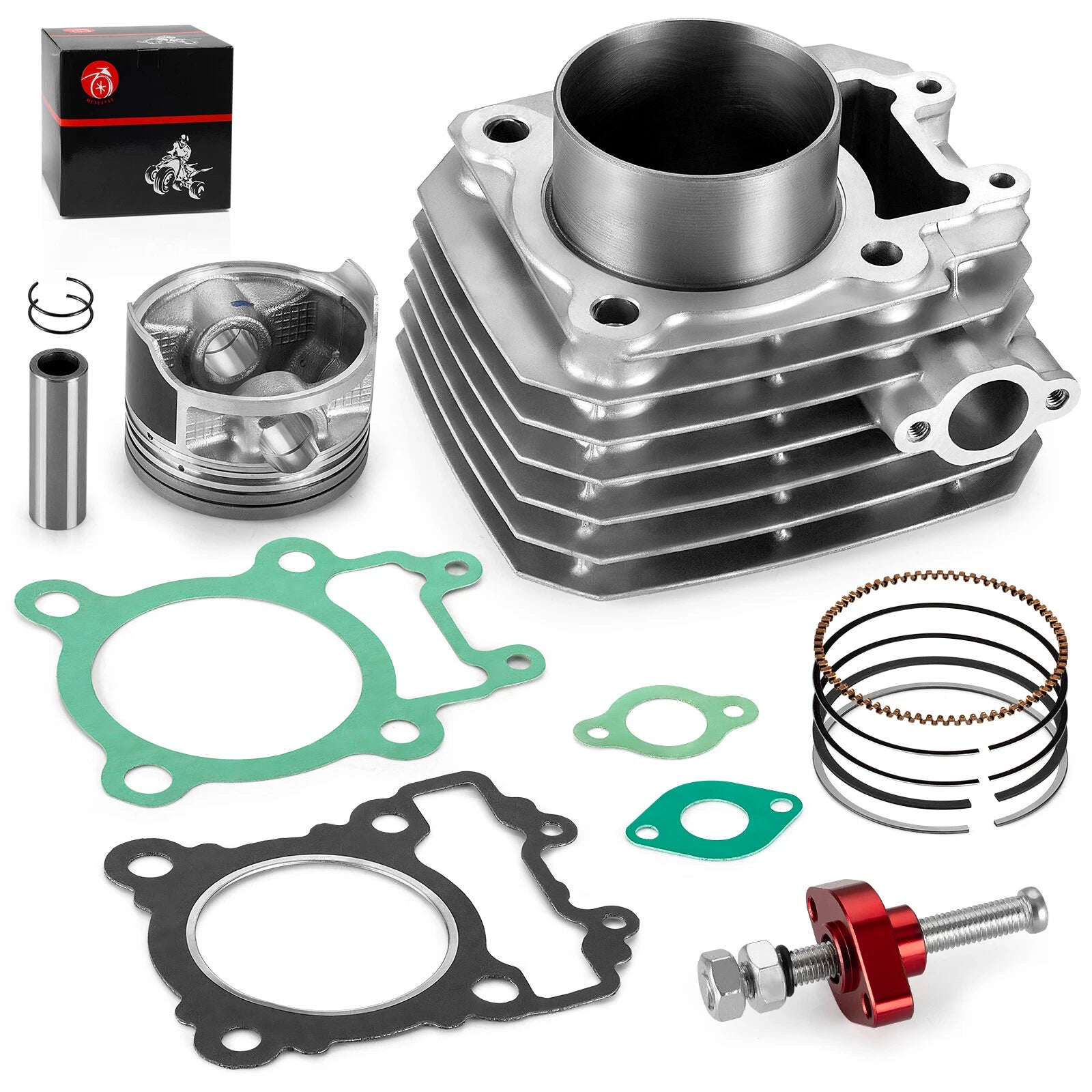Cylinder Jug Top End Rebuild Gasket Piston Ring Set for Kawasaki Bayou (KLF250A)
