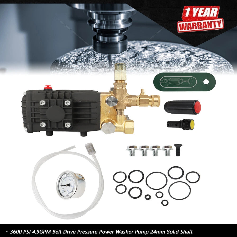 Pressure Washer Pump 24mm Solid Shaft for 3600 PSI
