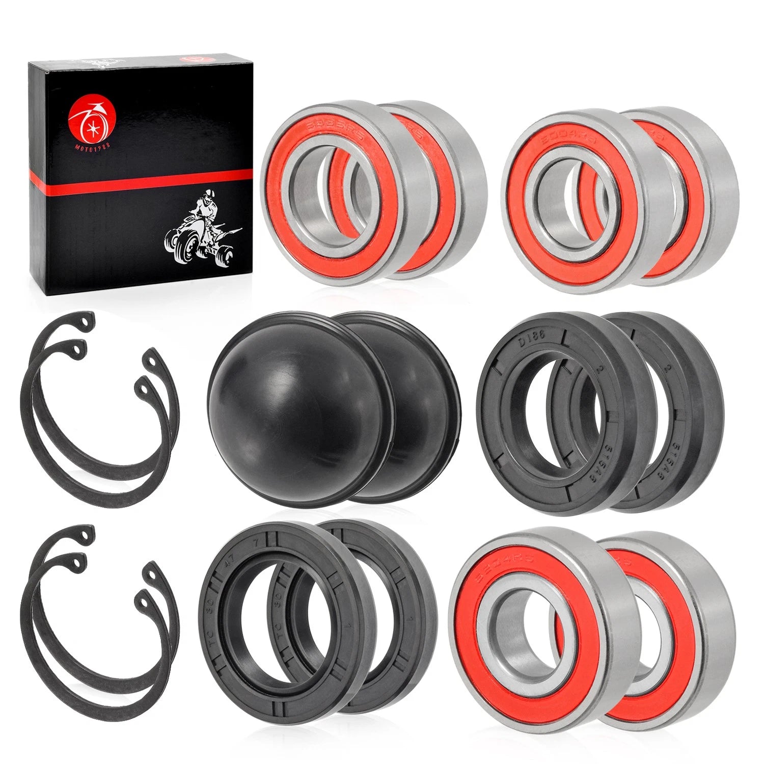Front Rear Wheel Bearing Kit for Yamaha Golf Cart G11 G14 G16 G20 G21 G22 (1985–2007)