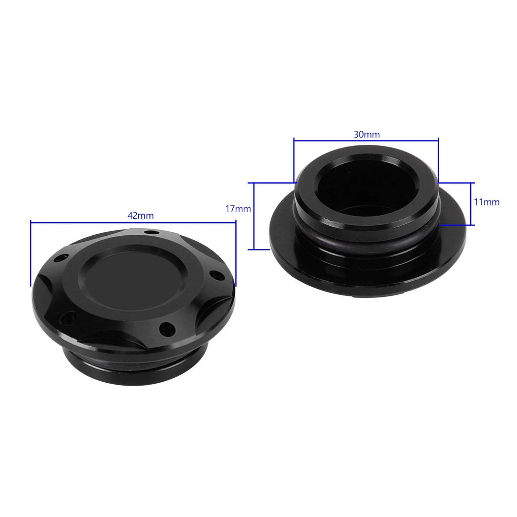 Aluminum Black Frame Hole Caps Plug Cover for Yamaha YZF-R3 R25 MT03 MT25 (2015–2023)