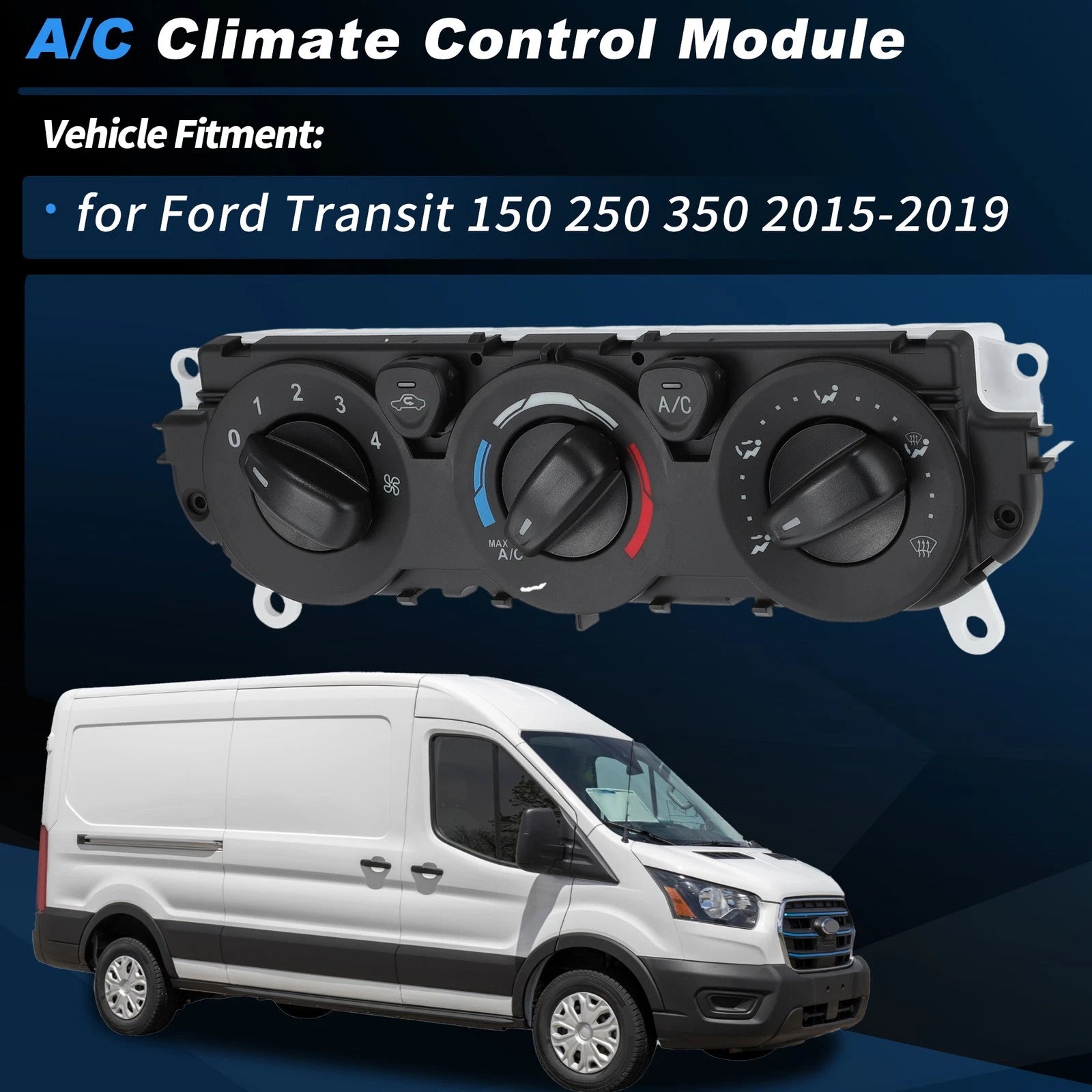 A/C Heater Climate Control Module CK4Z-19980-A for Ford Transit (2015–2019)