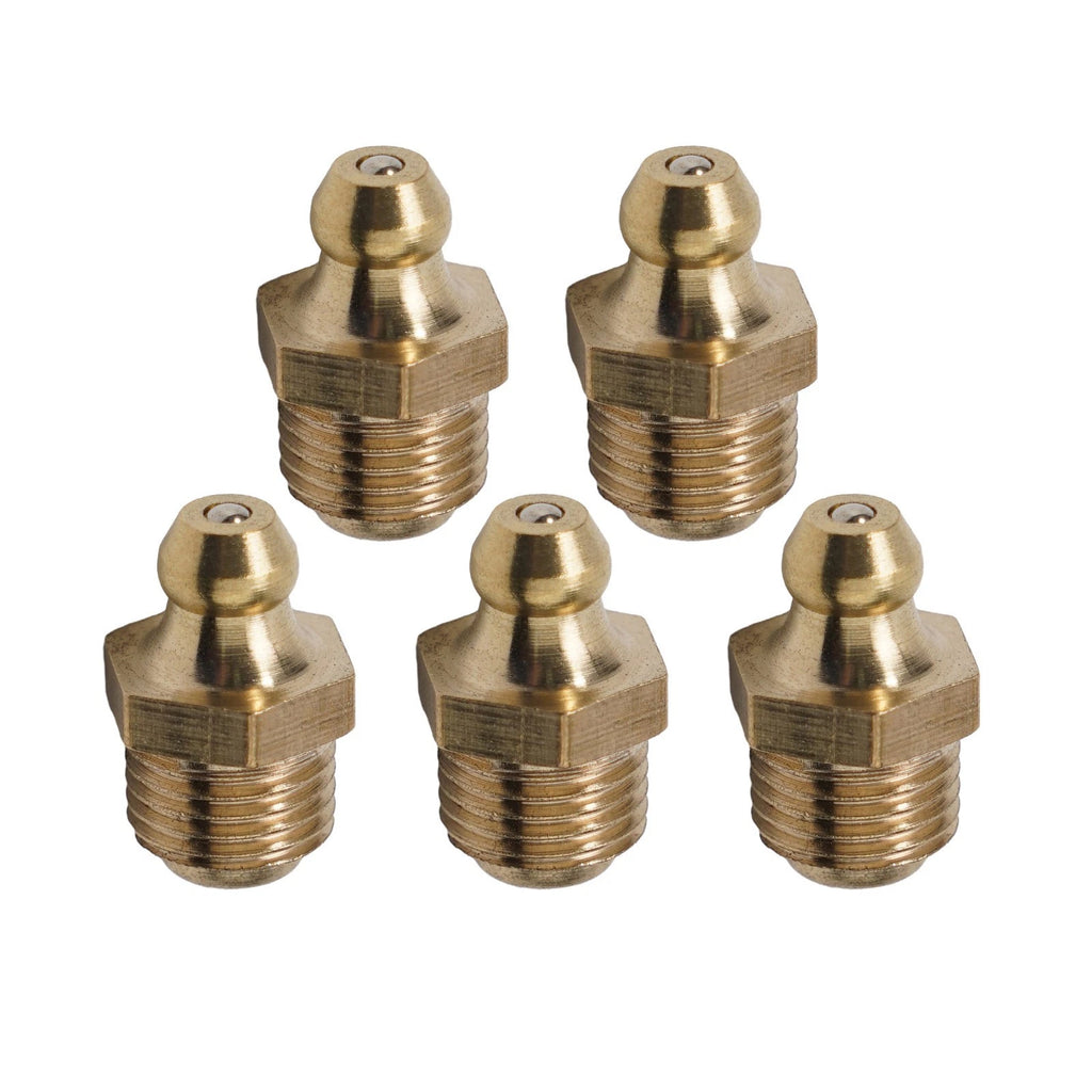 Set of 5 Brass Grease Fitting Accessories for M10 x 1mm Thread