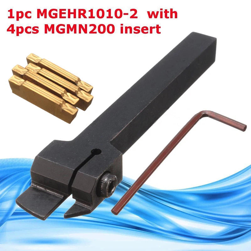 CNC Parting Cut Off Lathe Tool Holder + 4 MGMN200 Inserts for MGEHR1010