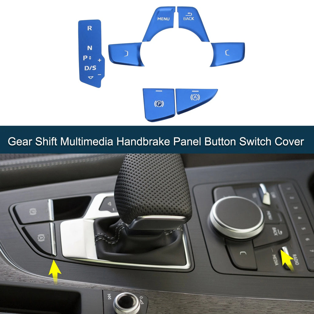 Handbrake Panel Button Switch Cover for Audi A4 B9 A5 (2017–2019) Blue