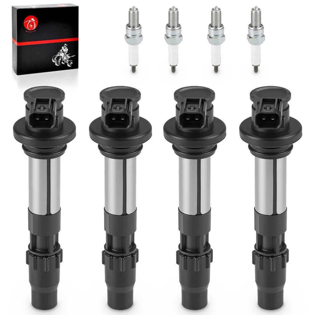 Set of 4 Ignition Coils & Iridium Spark Plugs for Suzuki GSX-R600 (2008–2023)