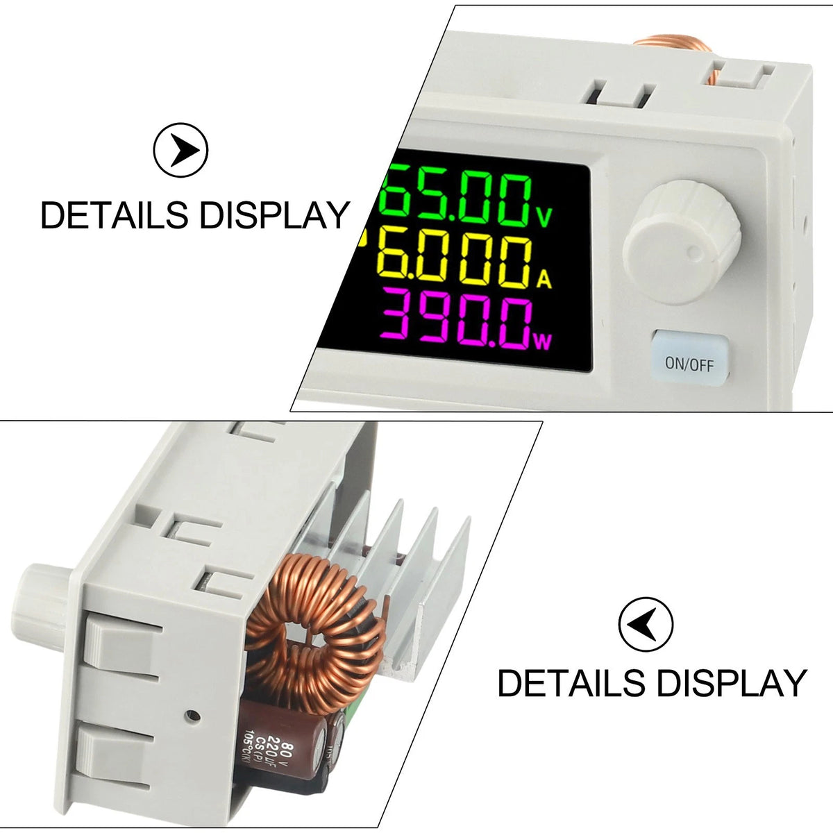 390W Adjustable DC Power Supply Module with Protection Mechanisms