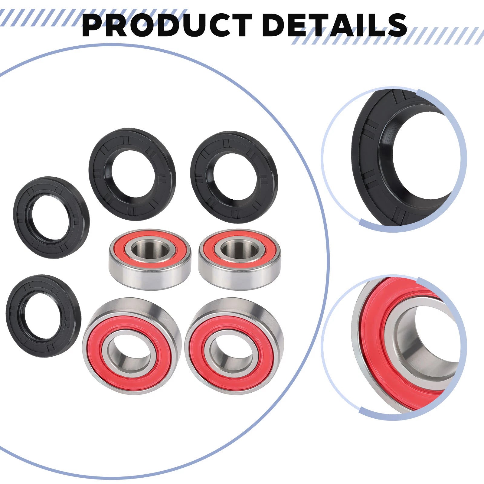 Set of 2 Front Wheel Bearings & Seals Kit for Polaris Predator 500 (2003–2007)