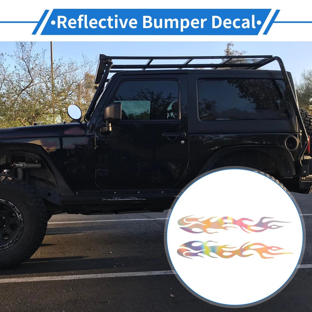 Reflective Bumper Decal for - Colorful Flame Design