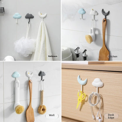 3X Wall Mounted Decorative Hooks Soft Rubber Key Holder for Entryway