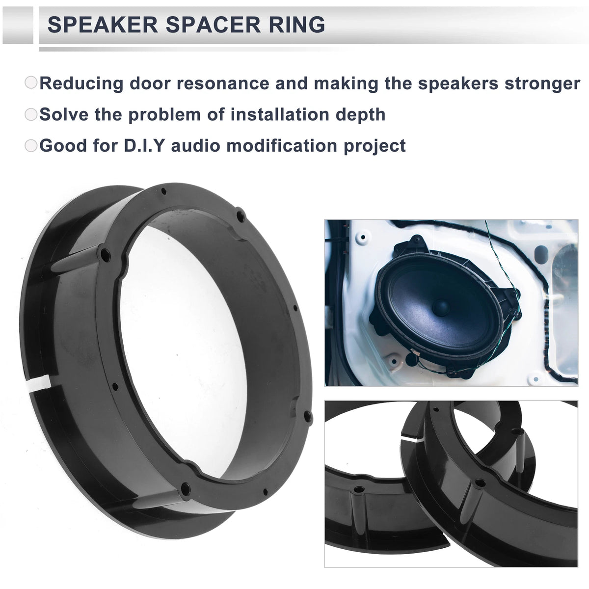 2X Speaker Spacer Ring for Skoda Fabia (6.5")