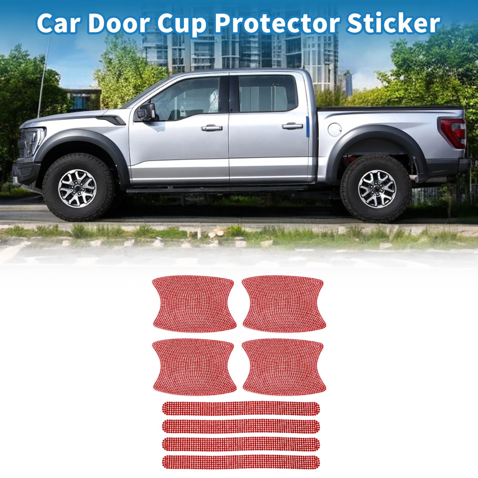 Door Handle Scratch Protector for Universal Use (8x10cm, Red)