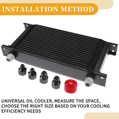 Transmission Oil Cooler Kit for Universal Vehicles (19 Row, 6AN, 8AN)