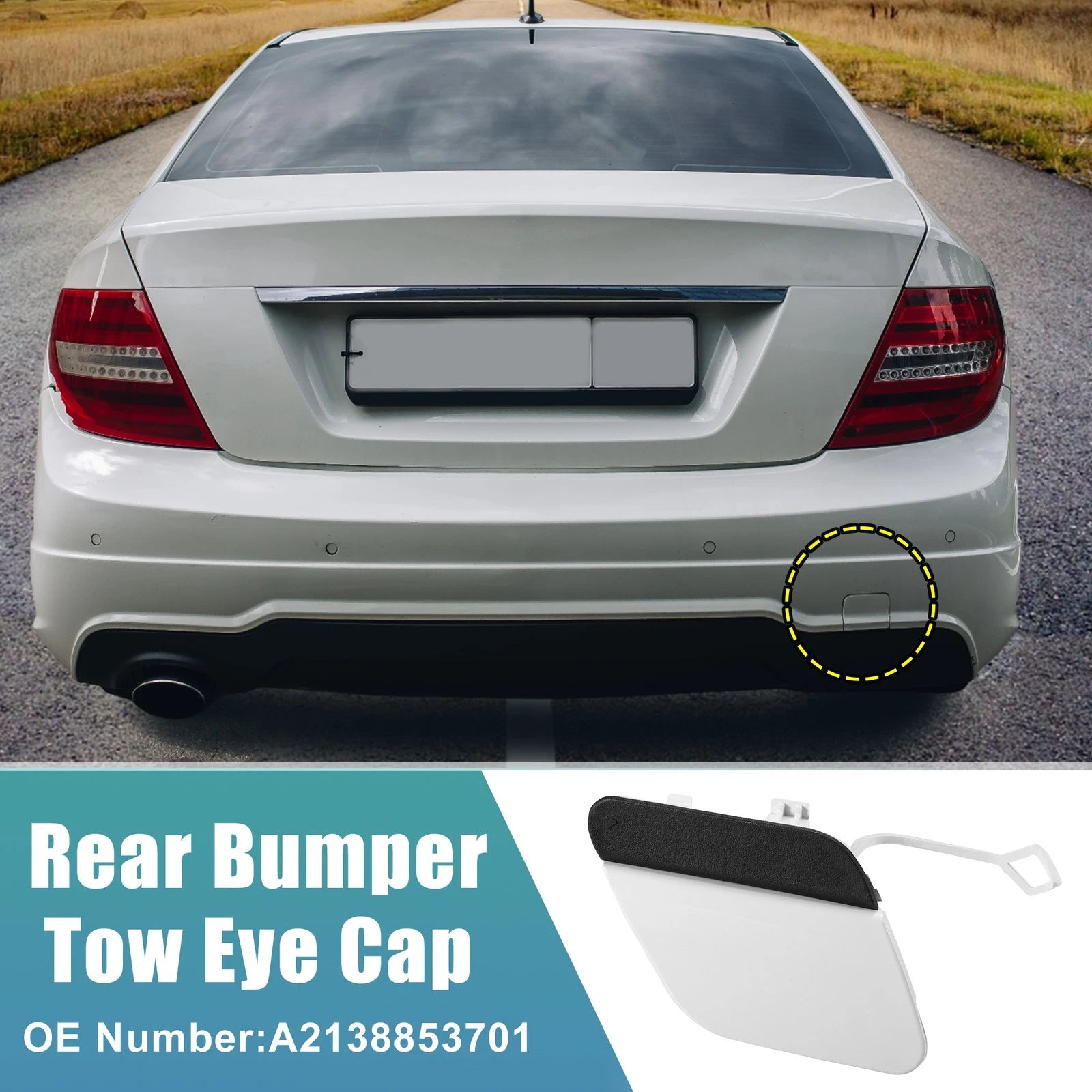 Rear Bumper Tow Hook Cap Replacement for Mercedes E-Class (2017–2020)