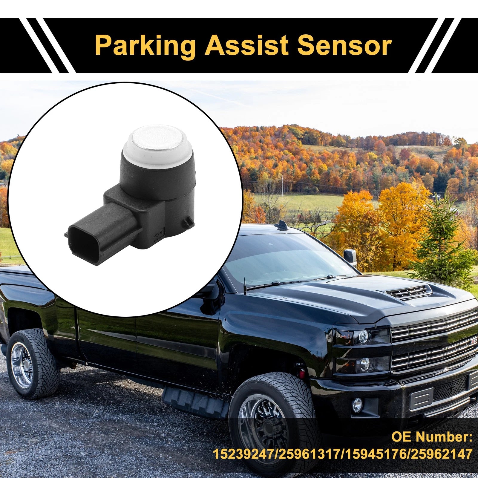 4 Pcs Bumper Reverse Parking Sensor Replacement for Chevrolet Silverado (2010–2019)