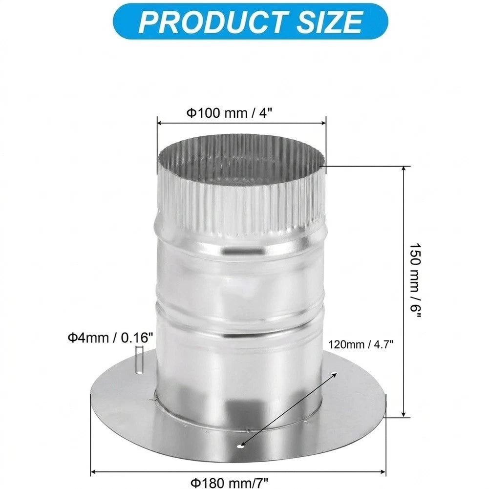 Ventilation Duct Connector for 4, 6, 8 Inch Systems (Deep Insert Design)