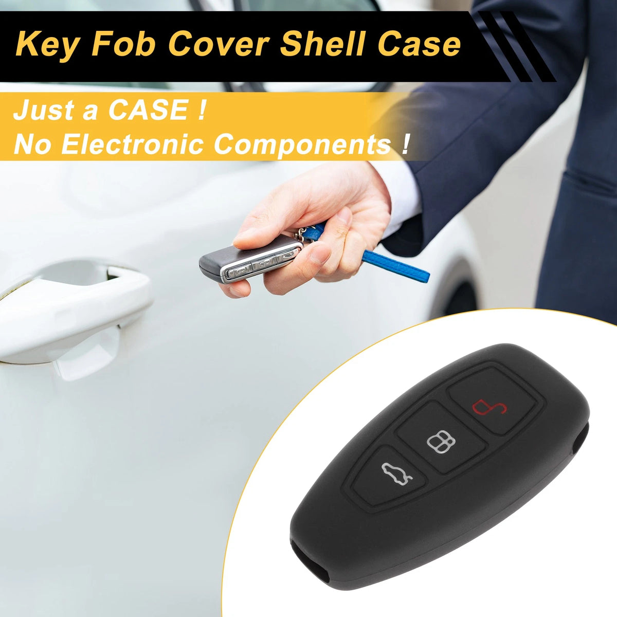 Car Key Case Shell Replacement for Ford Fiesta IV (2011–2017)