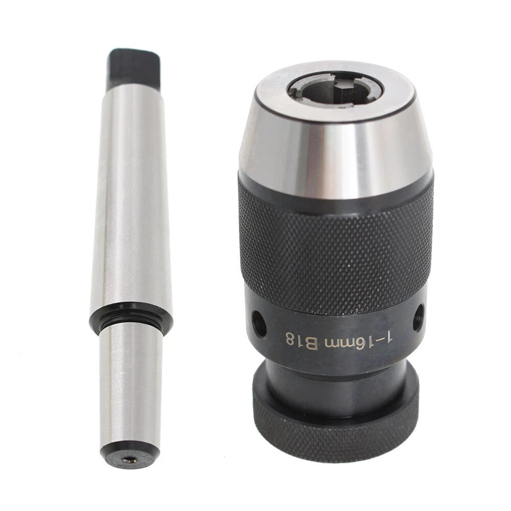 Keyless Precision Self Tighten Lathe Drill Chuck & Taper Arbor for MT3-B18 (1-16)