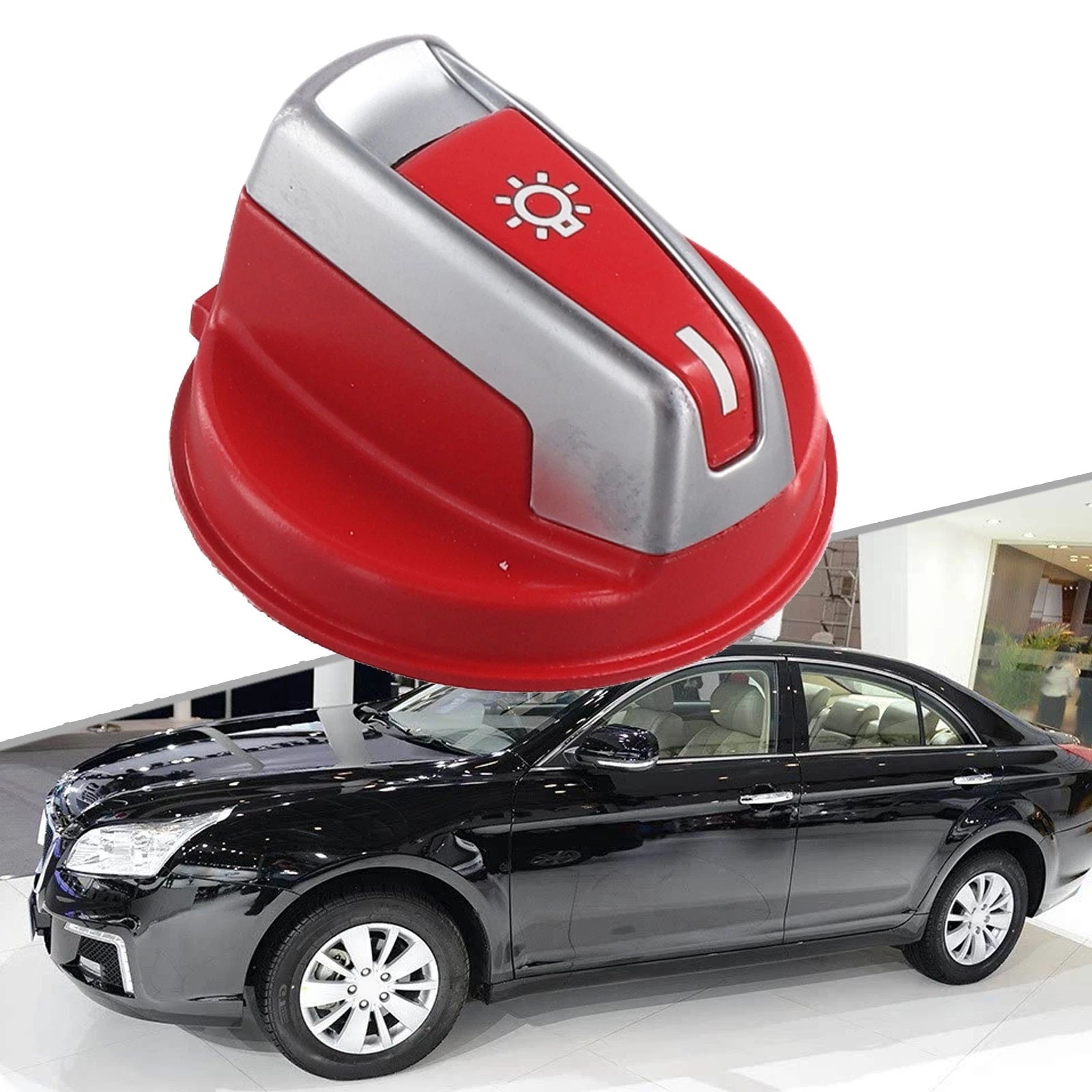 Red Headlight Turn Knob Switch Cap for BMW