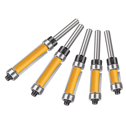 5PCS 1/4" Shank Flush Trim Router Bit Set for Router